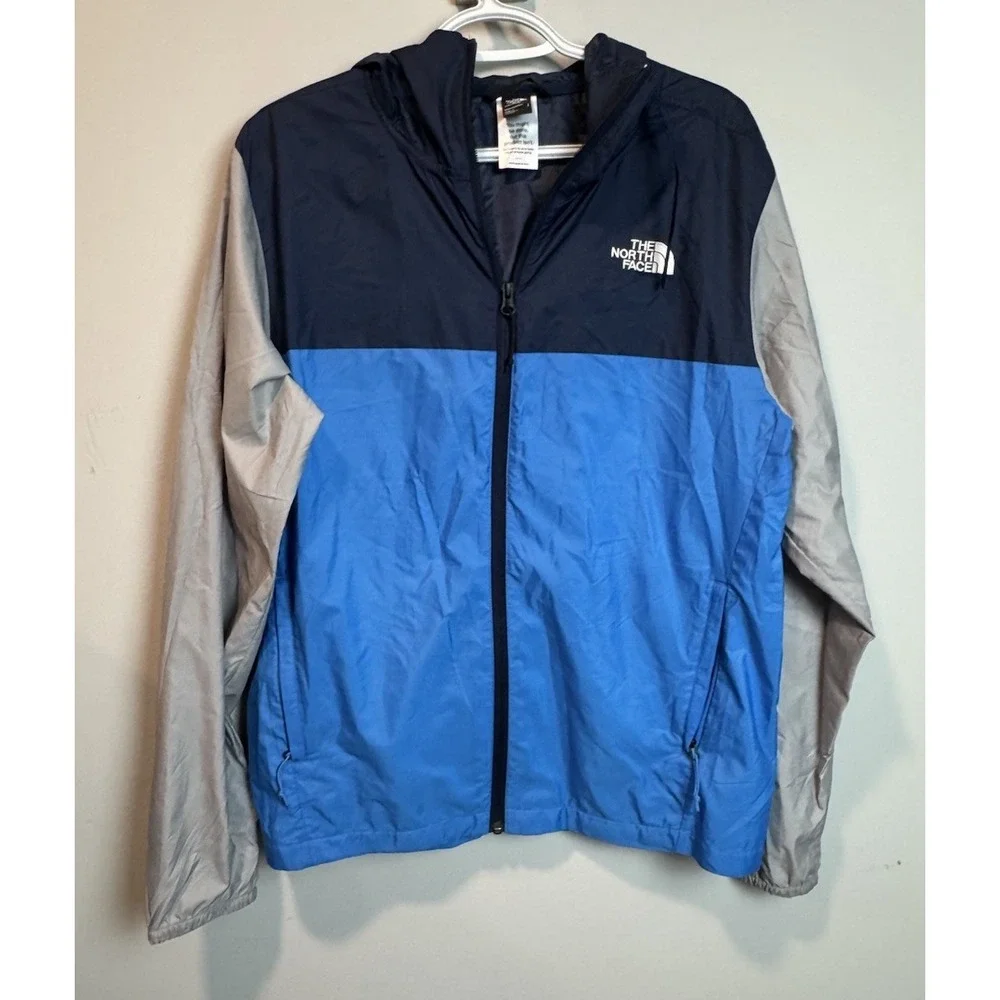 The North Face Long Sleeve Cyclone 3 Blue Full Zip Windbreaker Hoodie Mens Small